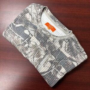 NEGATIVE SPACE Camo Waffle Knit Shirt Mens Medium Crewneck Hunting Summer NWT